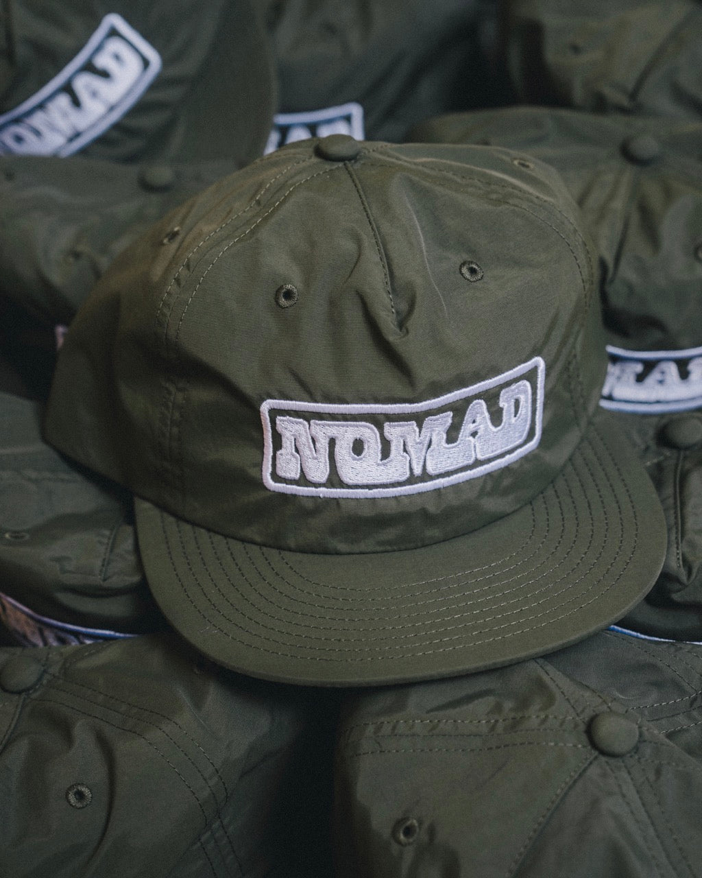 NOMAD OLIVE/WHITE LOGO HAT